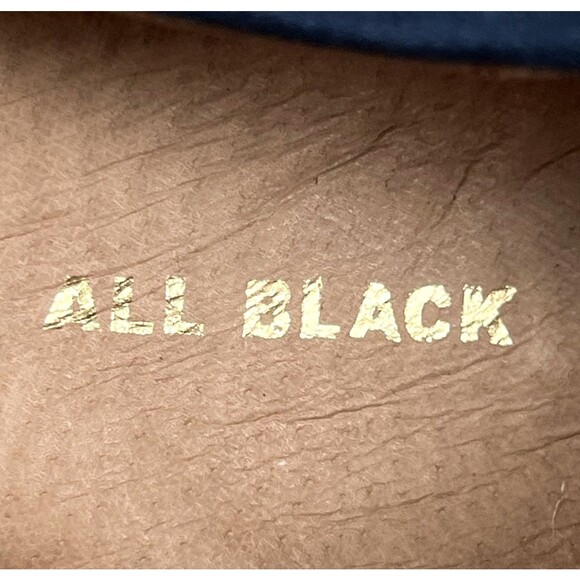 ALL BLACK Brand Booties Navy Suede Heels Asymmetrical Vamp Fashion Forward Sz 39 - Picture 10 of 11